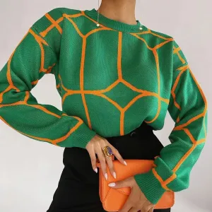 women's sweater long sleeve sweaters & cardigans rib-knit casual lines