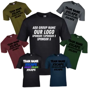 X5CAPE Custom T-Shirt With Sponsors - Dark Colours