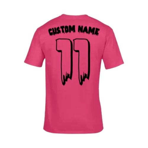 X5CAPE Custom T-Shirt With Sponsors - Hot Pink