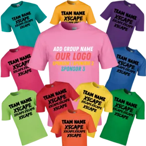 X5CAPE Custom T-Shirt With Sponsors - Hot Pink