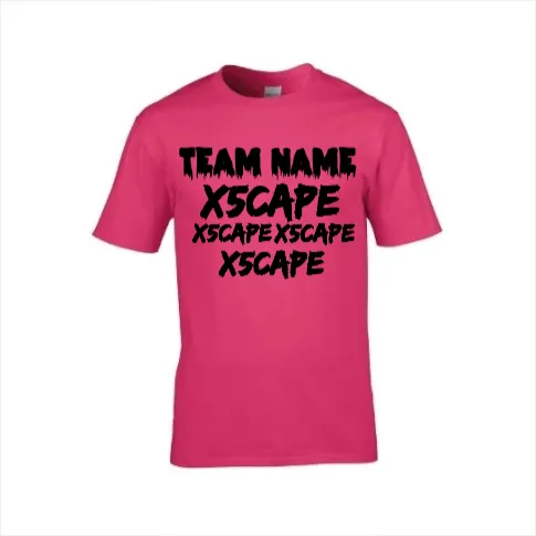 X5CAPE Custom T-Shirt With Sponsors - Hot Pink