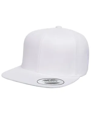 Yupoong 6-Panel Structured Flat Visor Cap | White