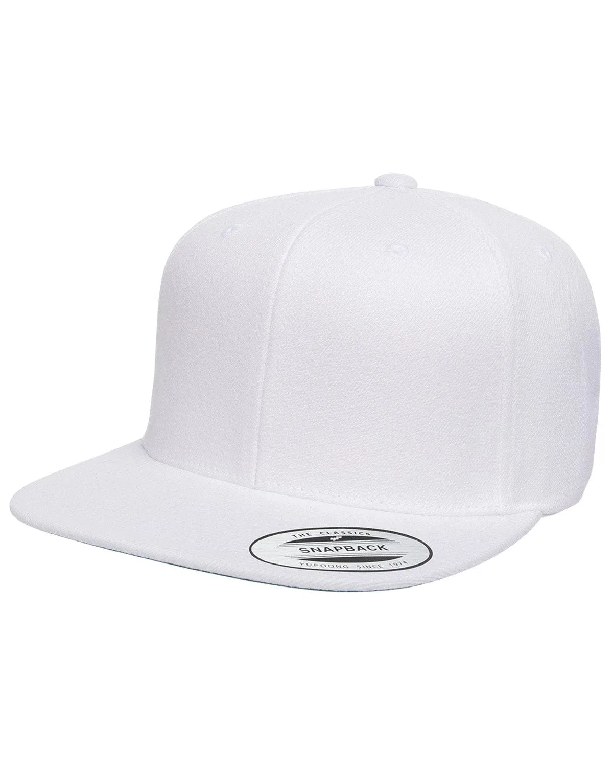 Yupoong 6-Panel Structured Flat Visor Cap | White