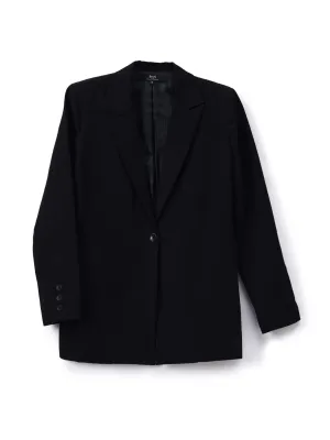 Zoey Single Breasted Blazer-Black
